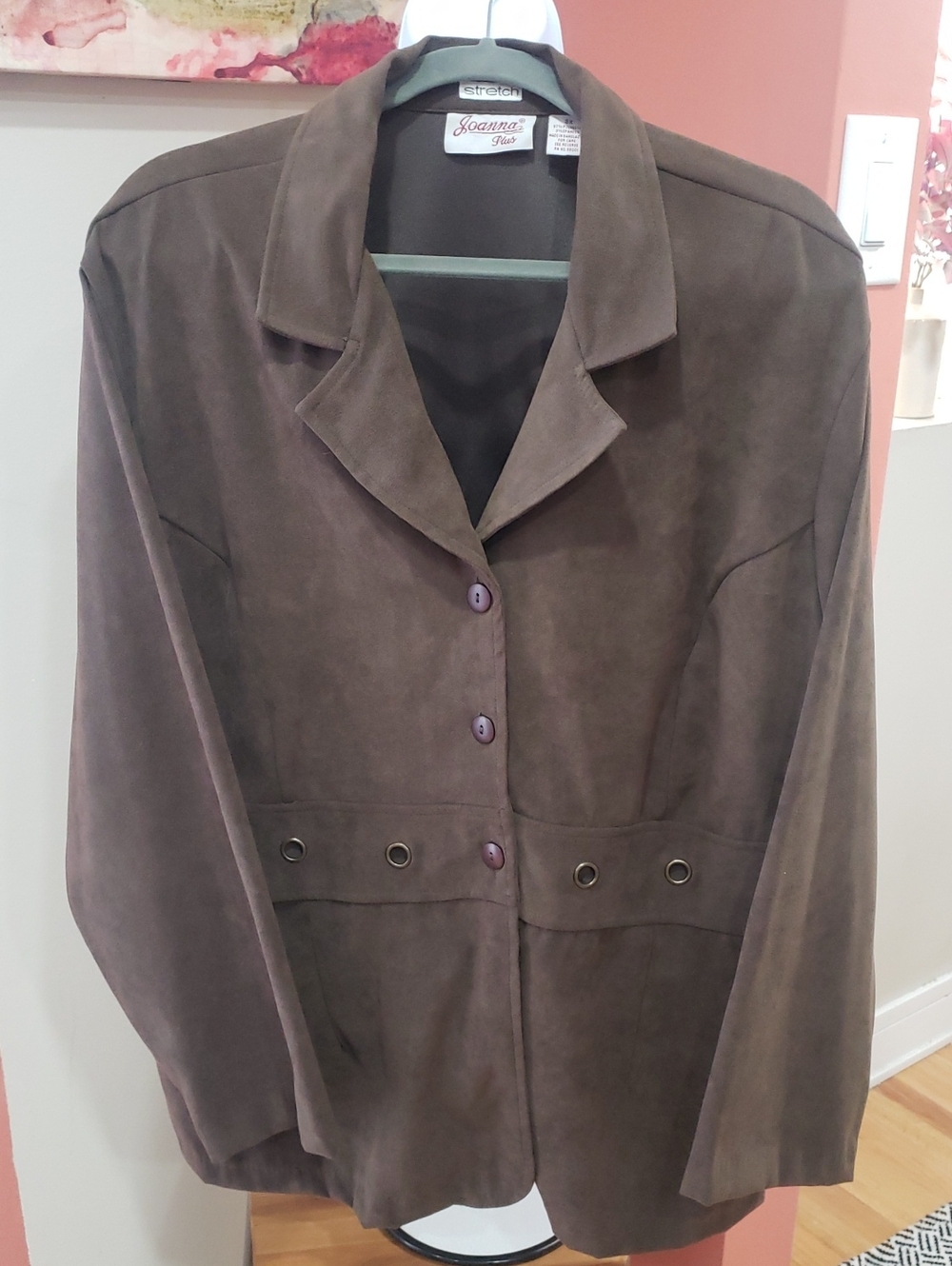 Joanna Plus Women's Rich Chocolate Brown Stretch Blazer Jacket - 3X